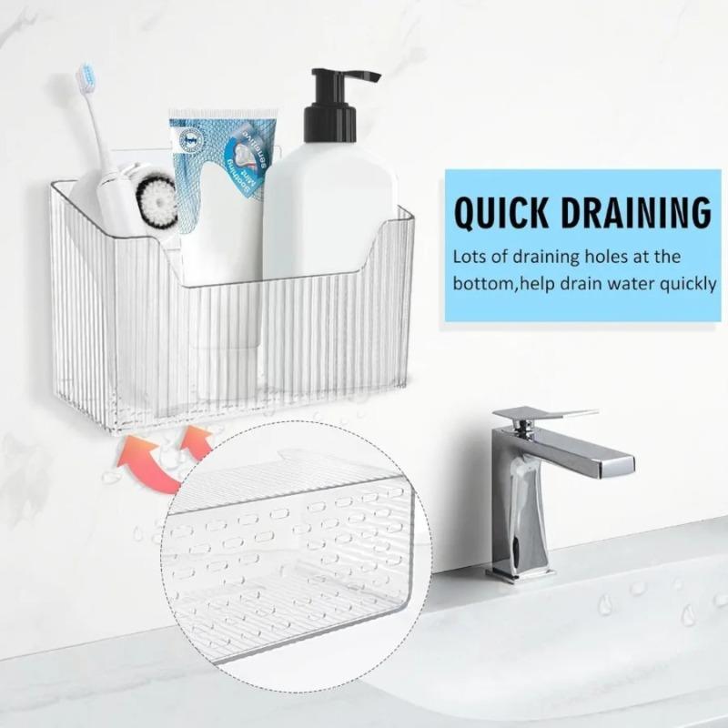 2er-Pack Aufbewahrungskorb mit transparentem Deckel - Selbstklebender Wand-Organizer für Schrank- und Vorratsschranktür