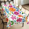 One Bright May 5th Festival Tablecloth - Colorful White Rectangular Polyester Fiber.
