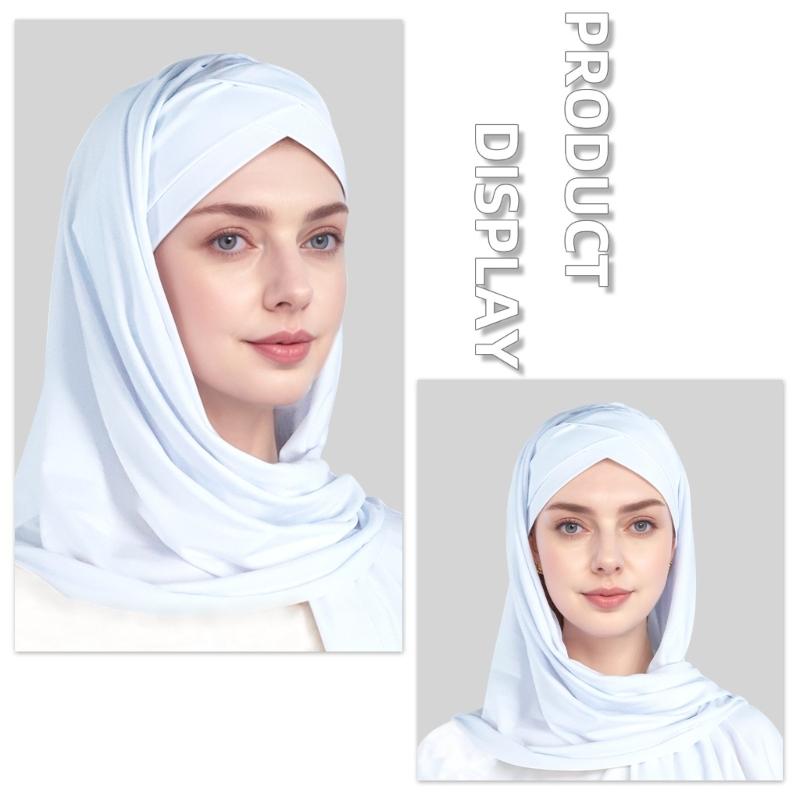 Fashion Scarf Solid Color Women's Headscarf Accessory Comfortable Stretchable Fabric For Outdoor Travel