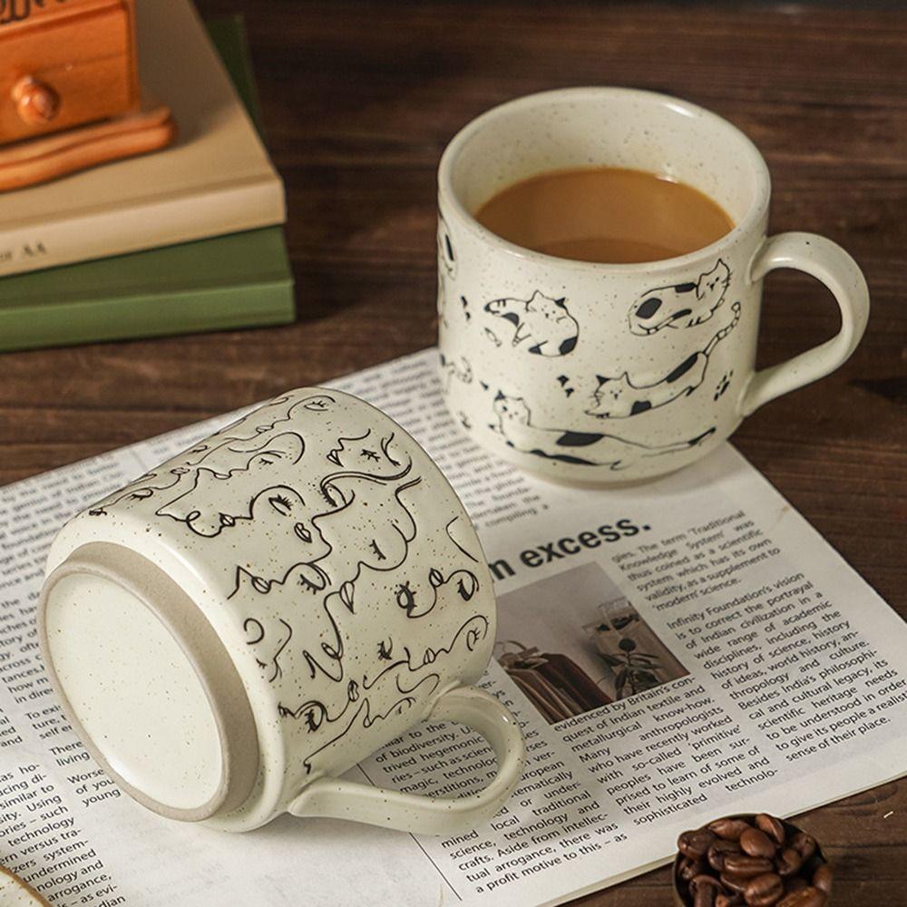 High Temperature Resistant Ceramic Coffee Mug Hand-painted Milk Drinking Cup Household Drinking