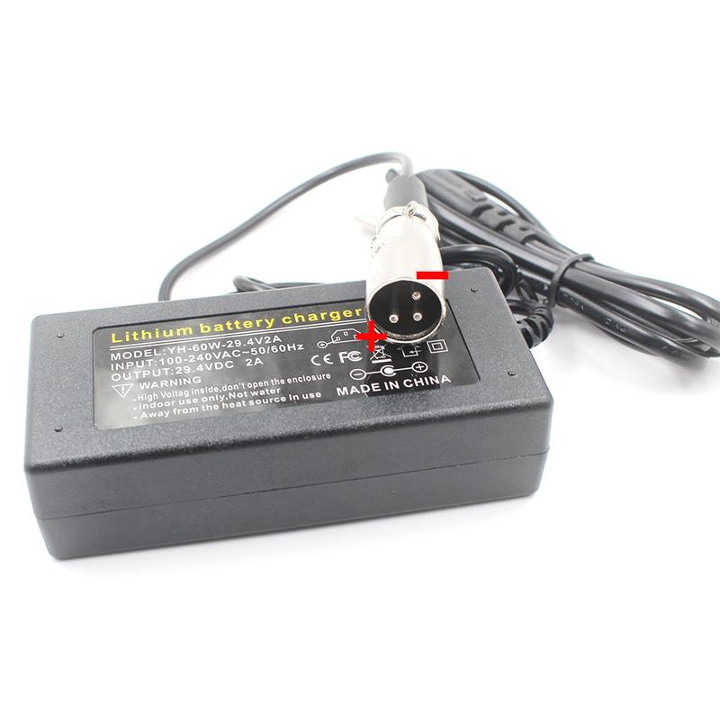 24V 29.4V 2A / 36V 42V 2A / 48V 54.6V 2A For Littium Battery Li Ion Li-ion Charger DC Plug XLRM 3P 18MM
