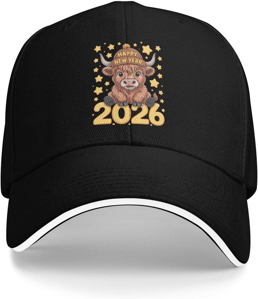 2026 Year Happy New Year Baseball Cap Adjustable Polyester Mesh Trucker Hat for Men Women