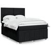 VidaXL Bed Slat Base with Mattress Black 140x200 Cm Fabric, Bed, Platform Bed, Panel Bed, Bedroom Furniture 3291686