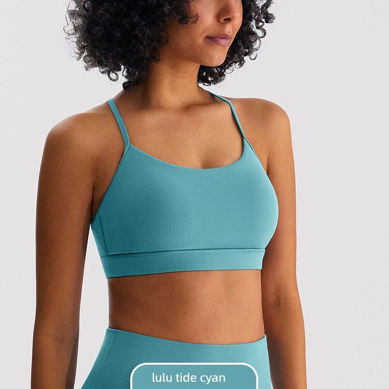 

Lu Same Sports Intimates Women s Brushed Nude Feel Fitness Yoga Wear Vest Bra Moisture Wicking Yoga Bra 10/XL Tidal cyan