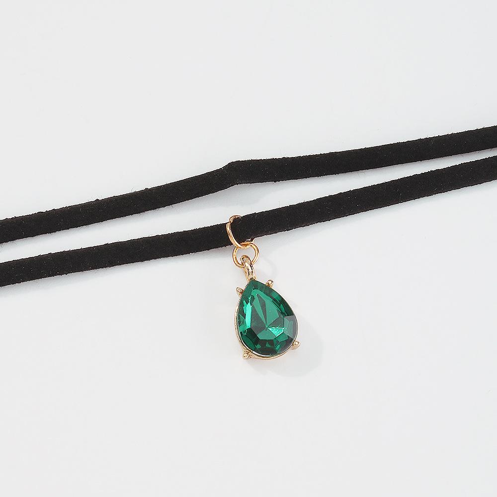 Tooxika Glass Diamond Temperament Double Layer Collarbone Chain Retro Short Personalised Necklace