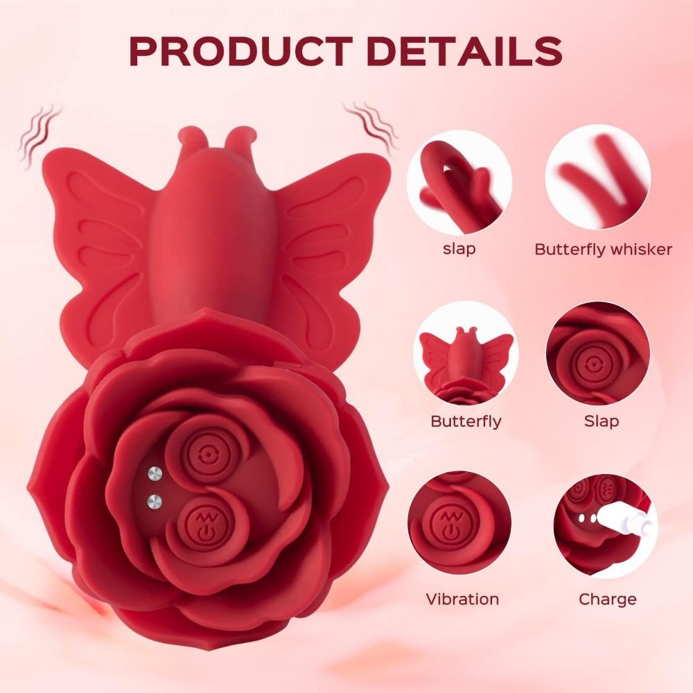 G Spot Vibrator for Women Butterfly Clitoral Vibrator Adult Rabbit Sex Toys with 9 Slap Modes 4 Slap Mode Clitoral