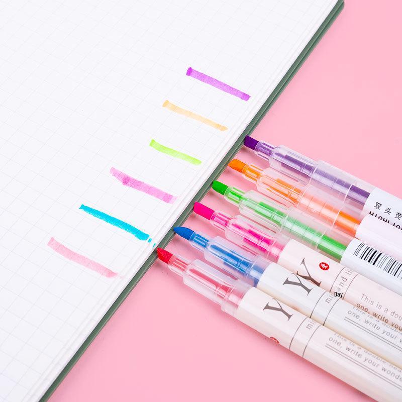 Bunter doppelseitiger Textmarker für Schüler und Notizbücher