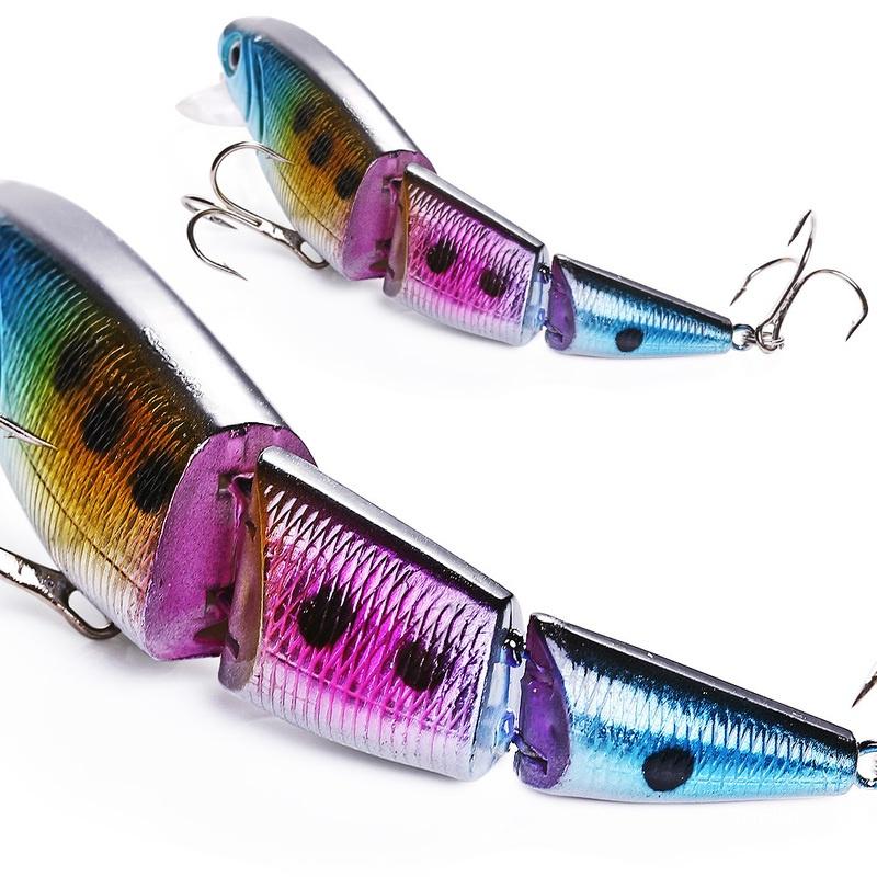 Angelköder 13,5 cm Drei Abschnitte Harter Köder Topwater Schwimmender Popper Köder Haken Köder Bass CrankBait