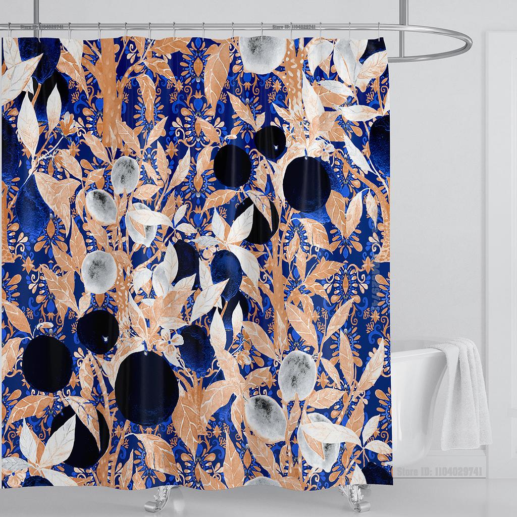 Boho Luxury Floral modern Shower Curtain flower printing Waterproof Polyester Bathroom Curtain with Hooks Bathtub Screen