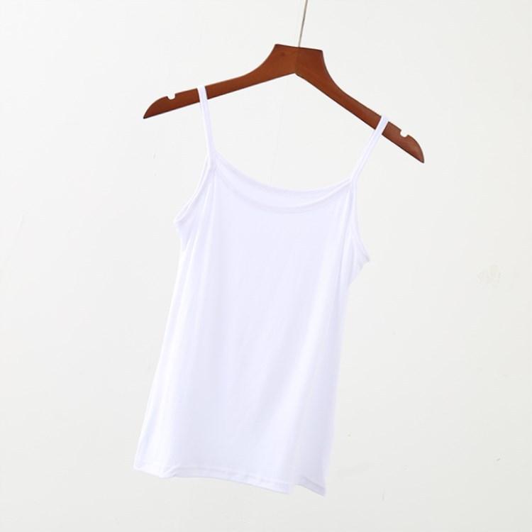 Damen Modal Camisole Tanktop Sommer Einfarbig Ärmellos Slim Fit Basic Unterhemd Große Größen Cami Top