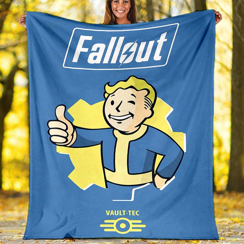 1pc NUKA-BOMBS Fallout1 Theme Blanket - Digital Print, Polyester, Cozy for All Seasons, Perfect for Outdoor, Camping, and Travel