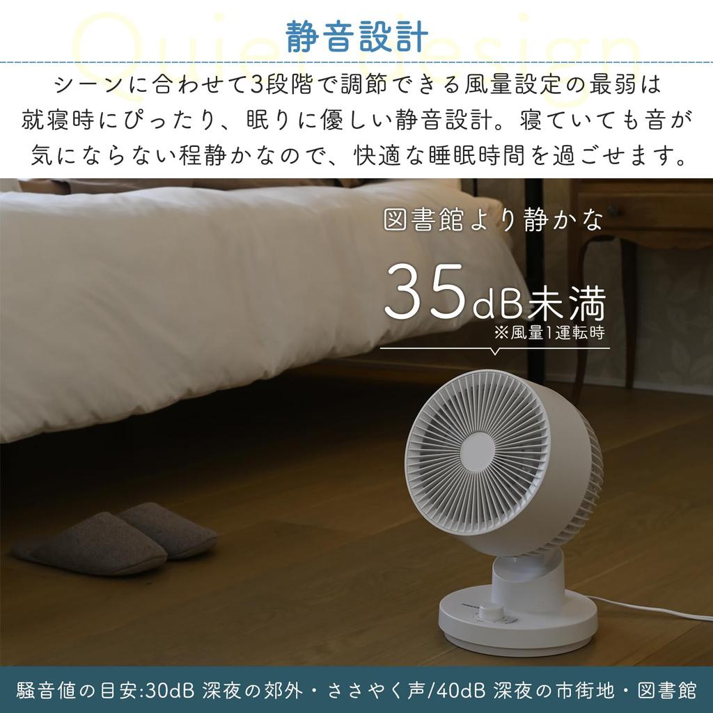 Washable Circulator Quiet Suitable for 12 Tatami Angle Airflow Easy to White [YAMAZEN] Fan, Operation, Mats, Left/Right Oscillation, Up/Down