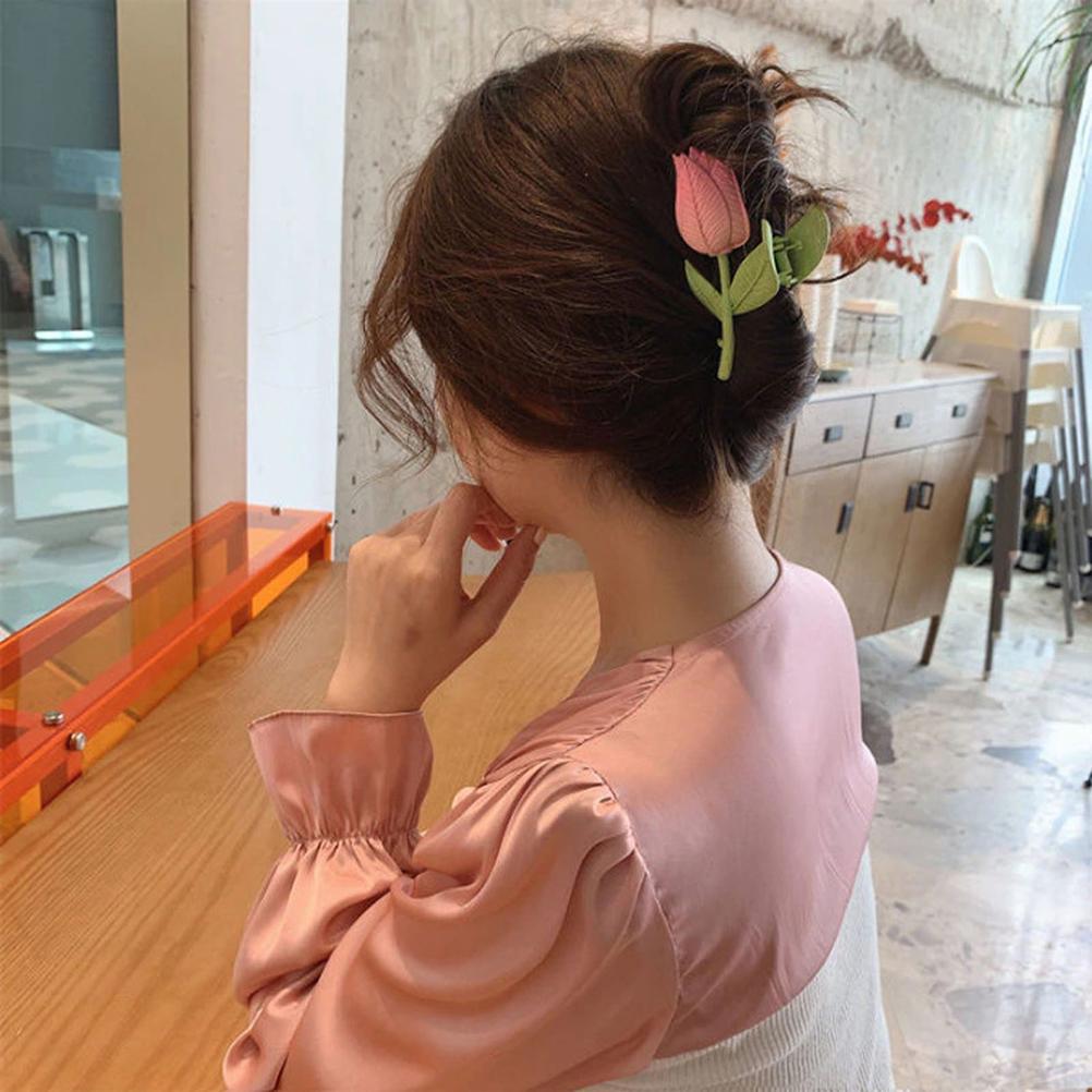 Flower Hair Claw Clips Tulip Hair Clip Hair Clamps Hair Styling Clips Hair Accessories for Women and Girls