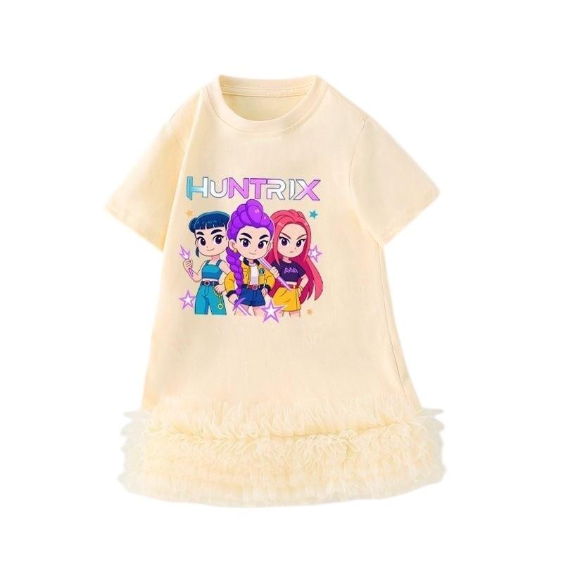 Vestido de Dibujos Animados de Manga Corta Rumi Zoey Mira Demon Hunters para Niñas