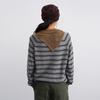 GREEN BELT Women's 100% Lambswool Color Block Stripe Round Neck Sweater