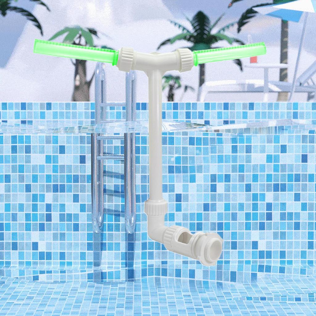 Doppeldüsen-Pool-Wasserfall-Brunnen-Set PVC Leuchtet im Dunkeln Verstellbare Höhe Sprühbecken Spa Poolrand Dekorationen