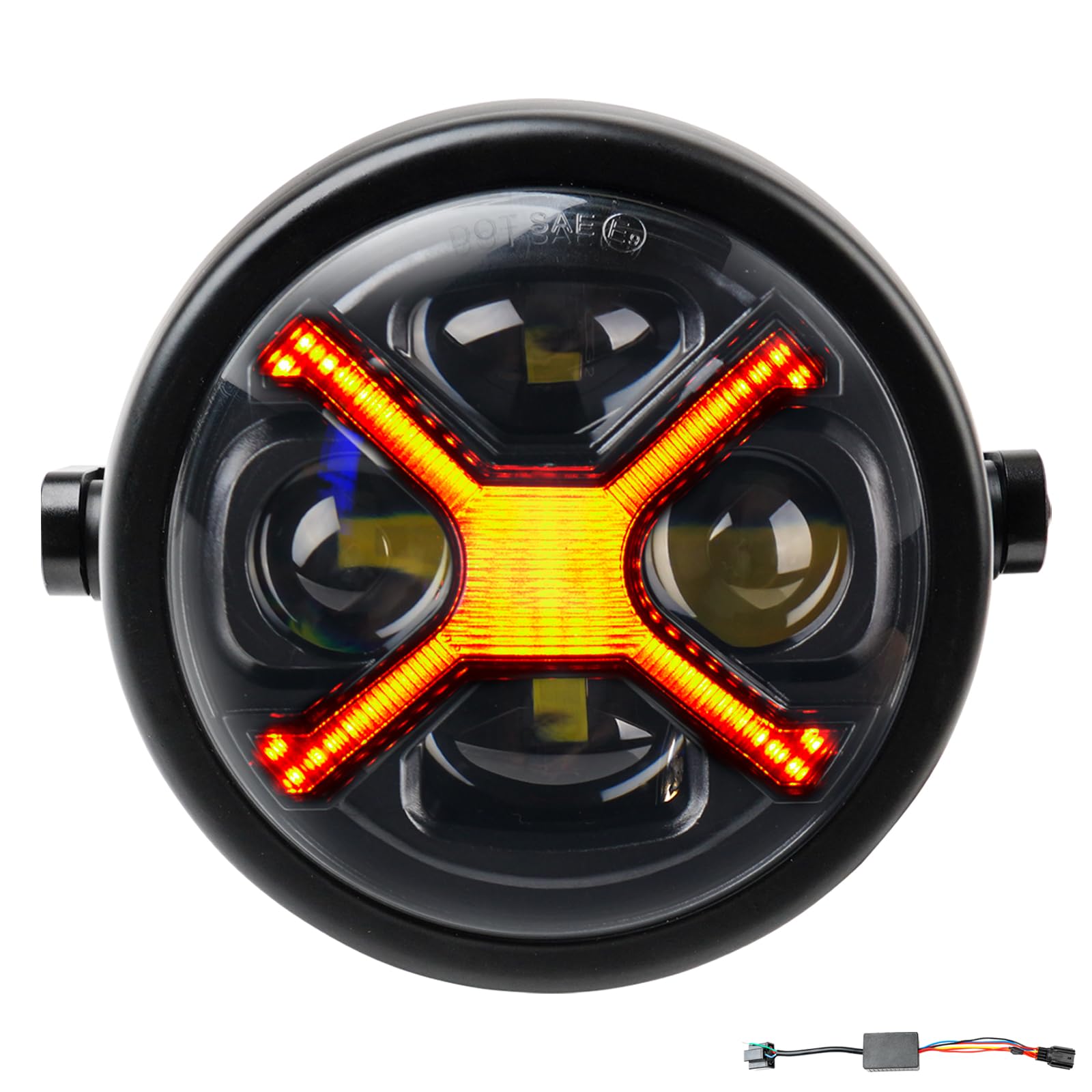 

Motikvans For Hunter Cab CT125 LED Headlight Lamp with Housing Bracket High Beam Low жёлтый