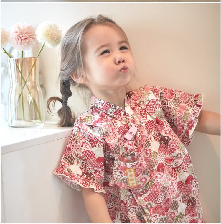 Baby Japanese Style Short Summer for Monthly Birth Rabbit Duck 80cm [Baby Koi] Clothes, Newborn, Baby, Kimono, Yukata, Romper, Sleeve, Clothes,