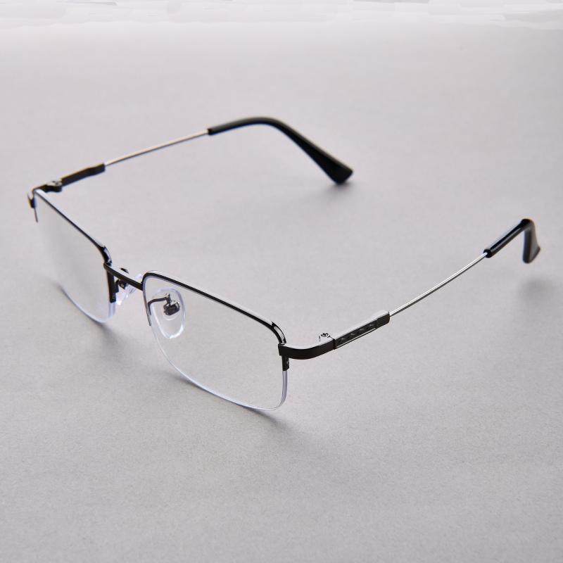 Unisex Multifocal Glasses Near Far Reading Anti Blue Light Metal Half Frame Ultralight Hyperopia To +4 0