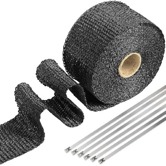Exhaust Heat Wrap Tape, 2" X 20' Heat Shield Tape, Black