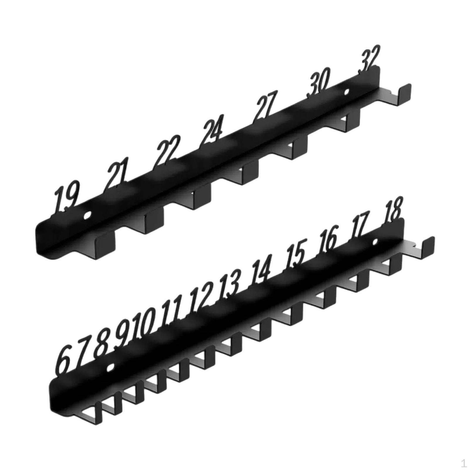 

2x Wall Mount Wrench Organizer Tool 6-18 19-32 Practical Holder Storage Rack for