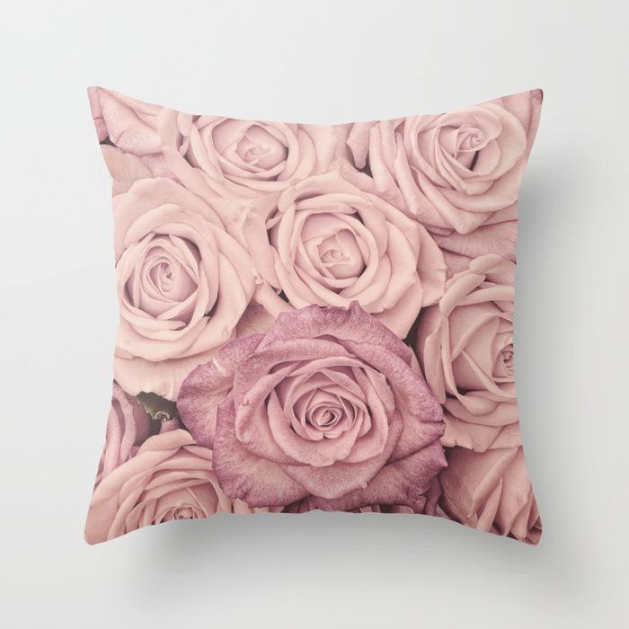 New American Rose Pillowcase Home Sofa Pillow Cushion Cover Soft
