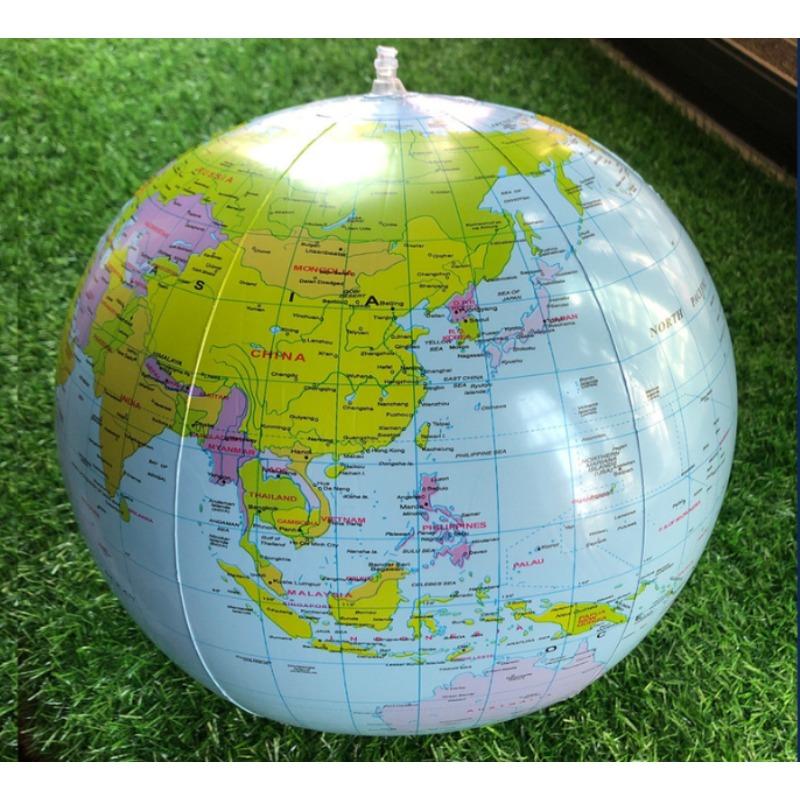 16 Inch (30cm) Inflatable Globe Beach Ball Map Geography Educational Toy Kids Teaching Prop Pool Water Toy Perfect Birthday Gift