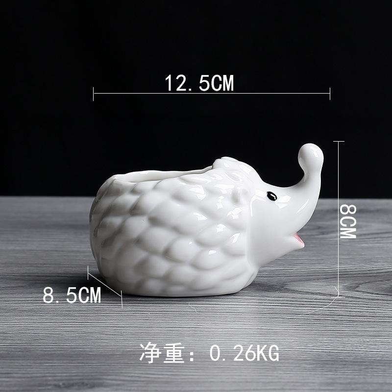 Succulent Ceramic Flower Pot, Gardening Creative Flower Pot With Tray, Korean Office Desktop Potted Ceramic Crafts