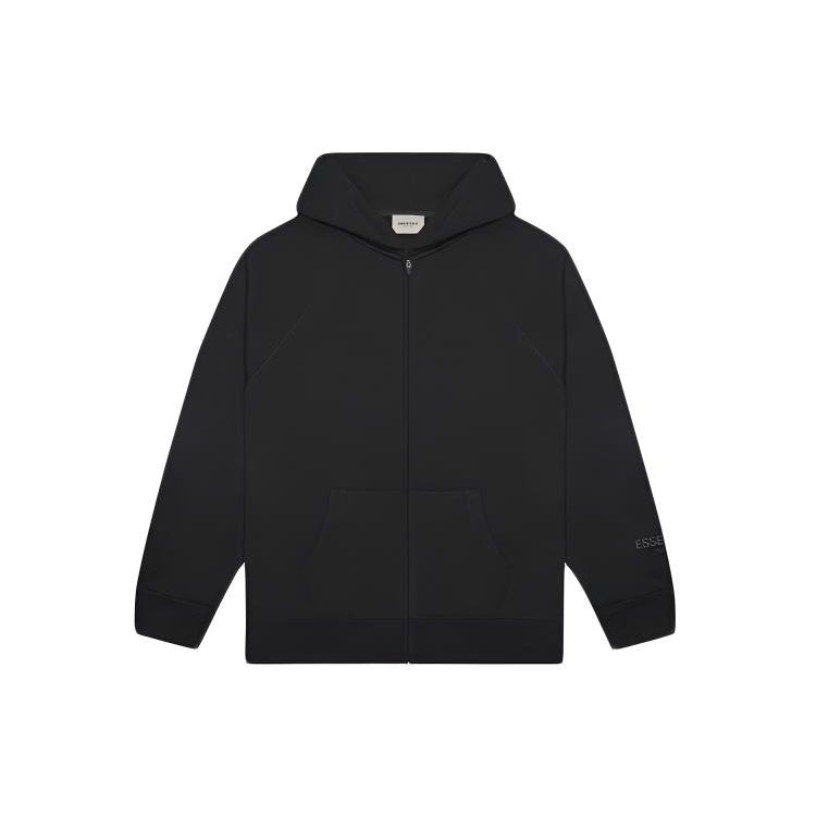 Fear Of God Essentials SS20 Full Zip Up Hoodie Unisex hoodies Black FOG-SS20-423