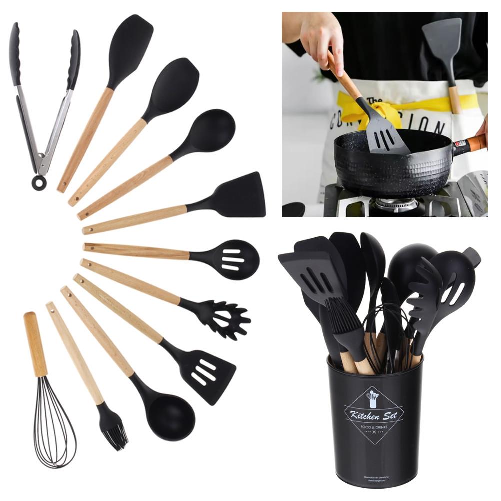 Kitchen Utensils Kitchen Utensil Set Silicone Teflon Wooden Accessories