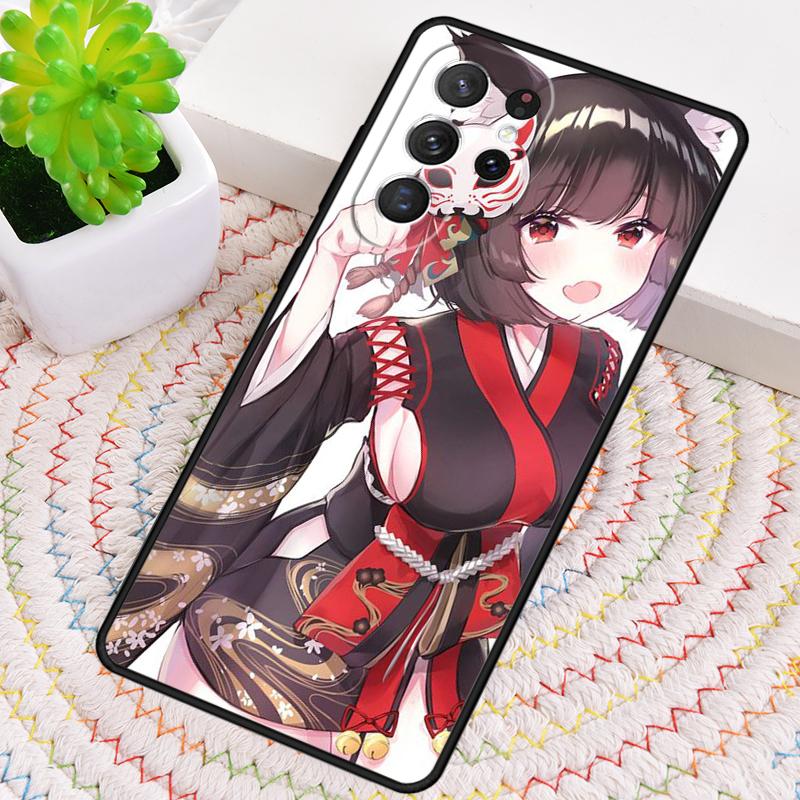 Japanese Style Anime Fox Silicone Phone Case For Samsung Galaxy Note 10 Pro S26 S25 S24 S23 S22 S21 Plus S25Ultra Capa Cover