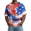 Men's V-Neck Short Sleeve T-Shirt - Color Print Casual Breathable Top