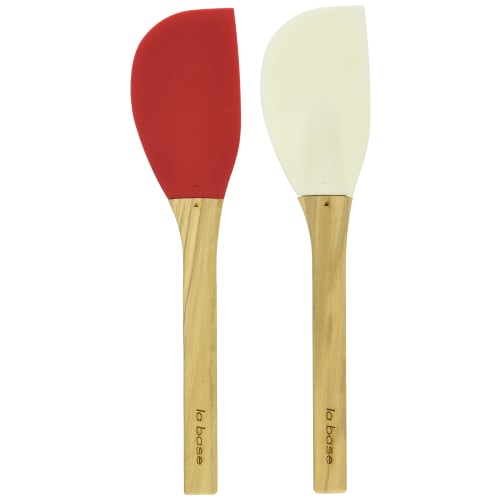 La base Silicone Spatula, Set of 2, Red and White, Made in Japan, Yoko Arimoto, LB-104