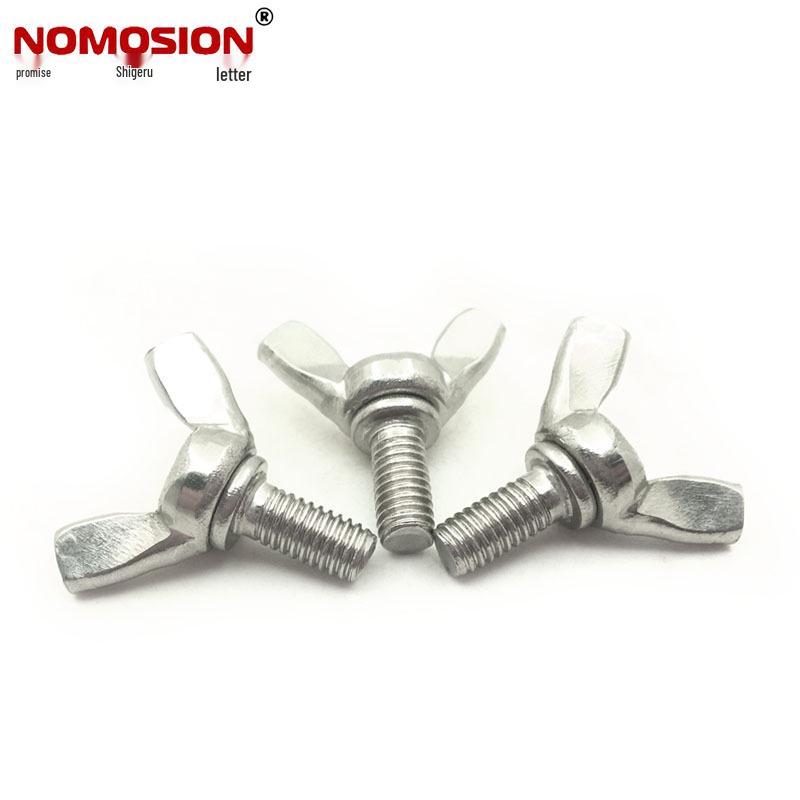 304 Stainless Steel M5 Butterfly Wing Bolt, Hand-Tightening, Sheep Horn Shape, 10x12mm
