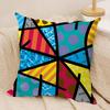 BBritto Art Design Abstract Cushion Cover Silky Short Plush Invisible Zipper Dustproof Sofa Pillow Case For Home Decor