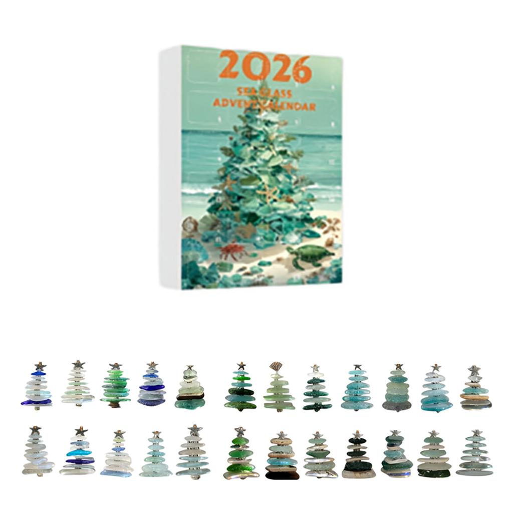 Christmas Sea Glass Advent Calendar Days with 2D Flat Design