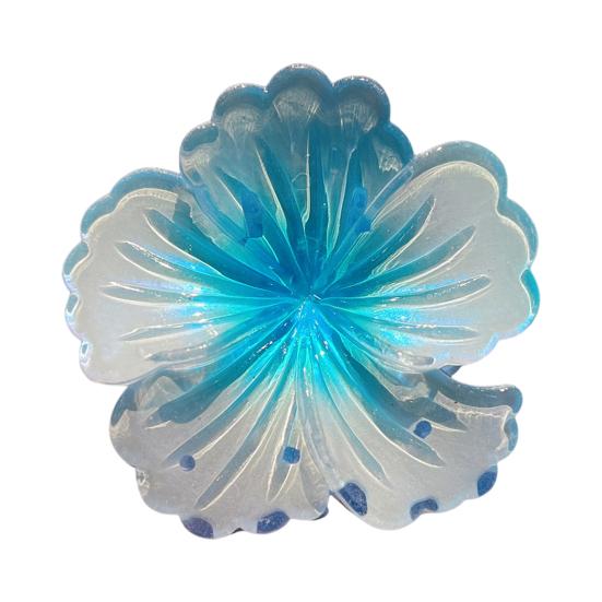 

Женская заколка для волос в форме цветка, градиентного цвета, для отдыха на пляже, для путешествий, для волос в виде головы акулы, украшение для волос синий