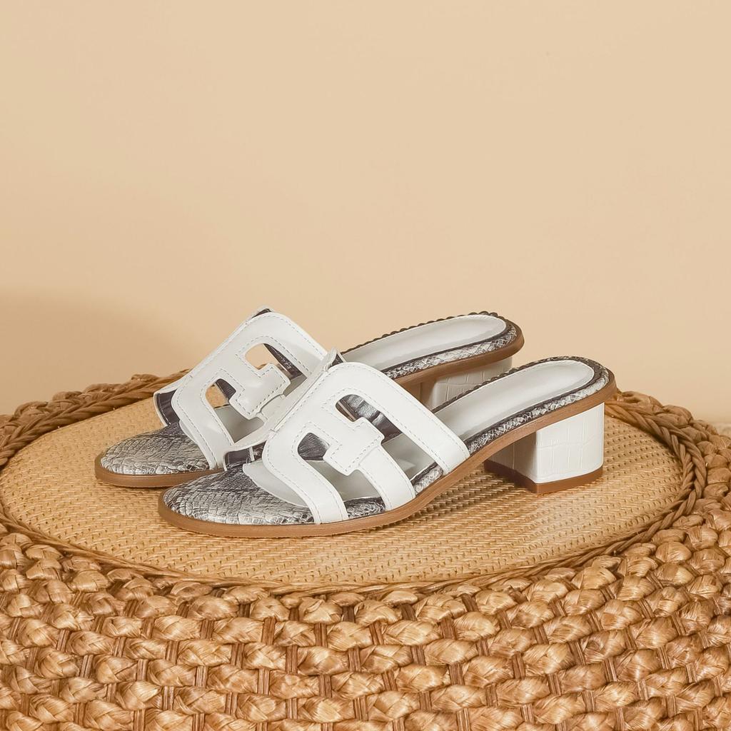 2025 Autumn New Second Uncle Drag Casual Style High Heels Cool Slippers Women Wear High-end European and American Sexy Women's Shoes