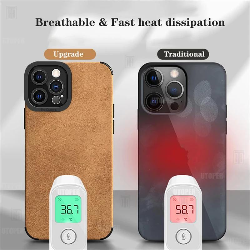 Advanced Business Suede Anti-slip Phone Case For iPhone 16 15 14 13 12 11 Pro Max 16 Plus Lens Full Protection Shockproof Cover