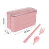 Portable Wheat Straw Bento Box: Insulated, Multi-Compartment, Japanese-Style, Microwave Safe for Office Workers & Students