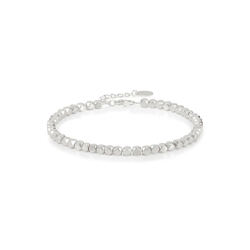 BFCLUB Silver Color Hiphop Square Ball Bracelet for Women Men Vintage Handmade Hasp Bracelet Birthday Gift S-B451