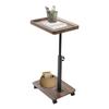 C-Shaped End Table with 4 Universal Wheels, 360° Swivel Top, Adjustable Height (17.71" To 31.5"), Modern Narrow Sofa Side Table