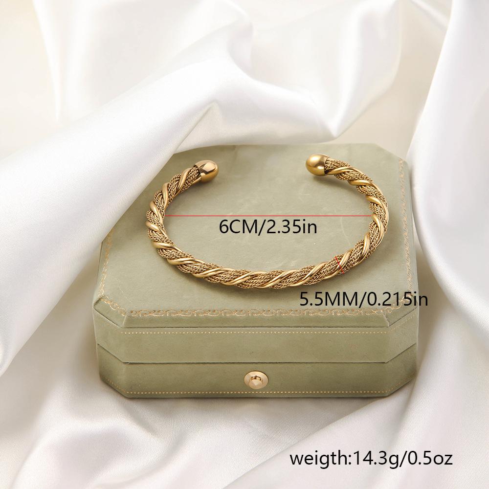 Personalized High-End Titanium Steel Open Cuff Bracelet for Women - Stretchy, Irregular Design, Exquisite Non-Fading Finish