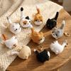 Handmaking Cat Crochet Keychain Multi-color Handwoven Cat Pendant Cat Key Chain  Backpack Decor