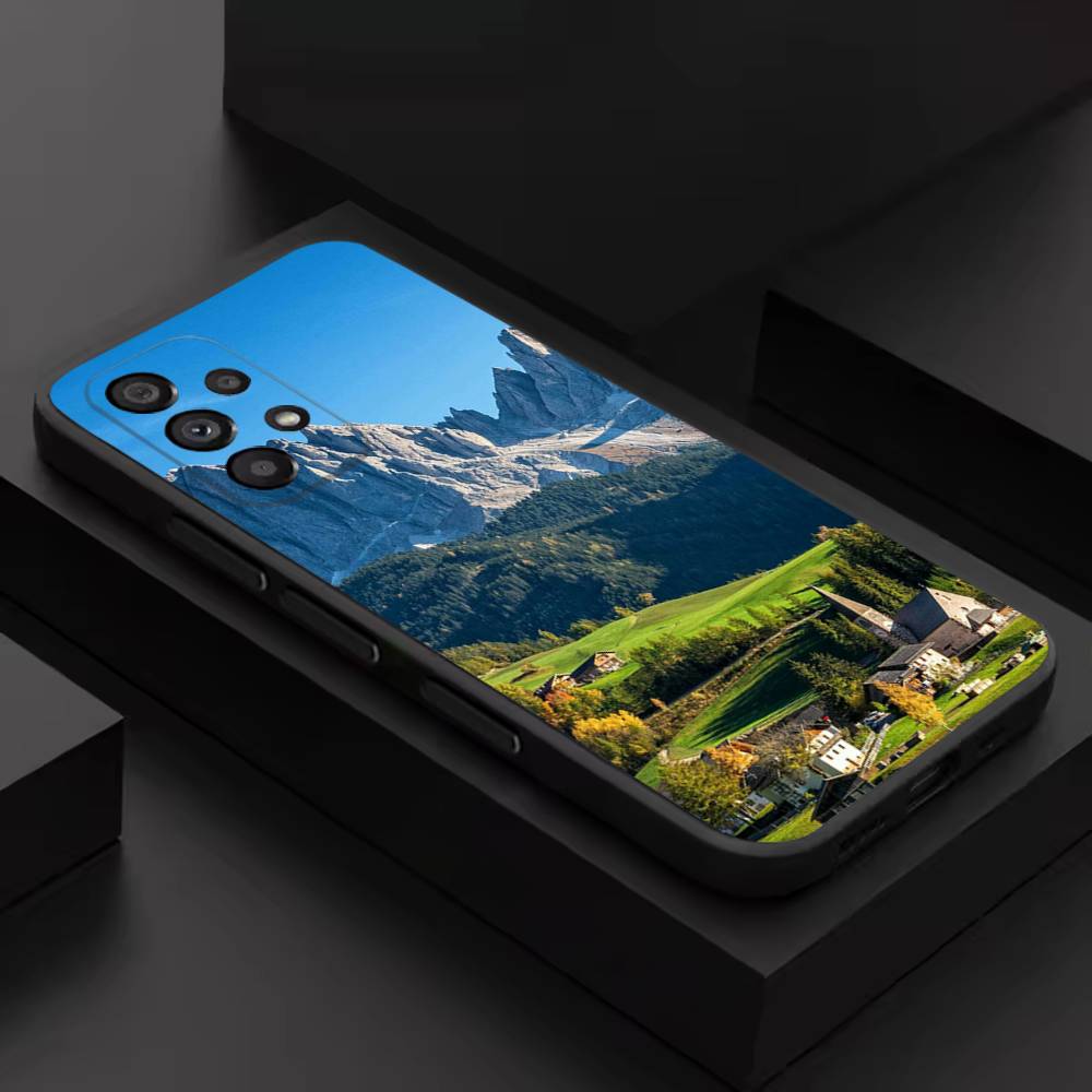 Mountains landscape T-Travel For Samsung S 26,25,24,23,22,30,21,10,9,Ultra,Plus,Lite,FE,4,5G Black Soft Case Phone Case