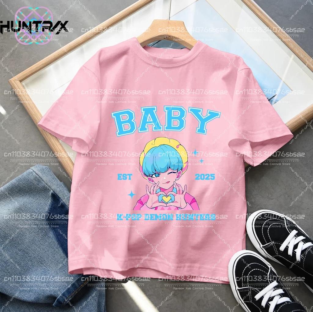 Saja Chlapecké tričko Anime Kpop Lovci démonů Dětská trička Dětské oblečení 2025 Nové Letní Ležérní Chlapci Dívky Topy s krátkým rukávem