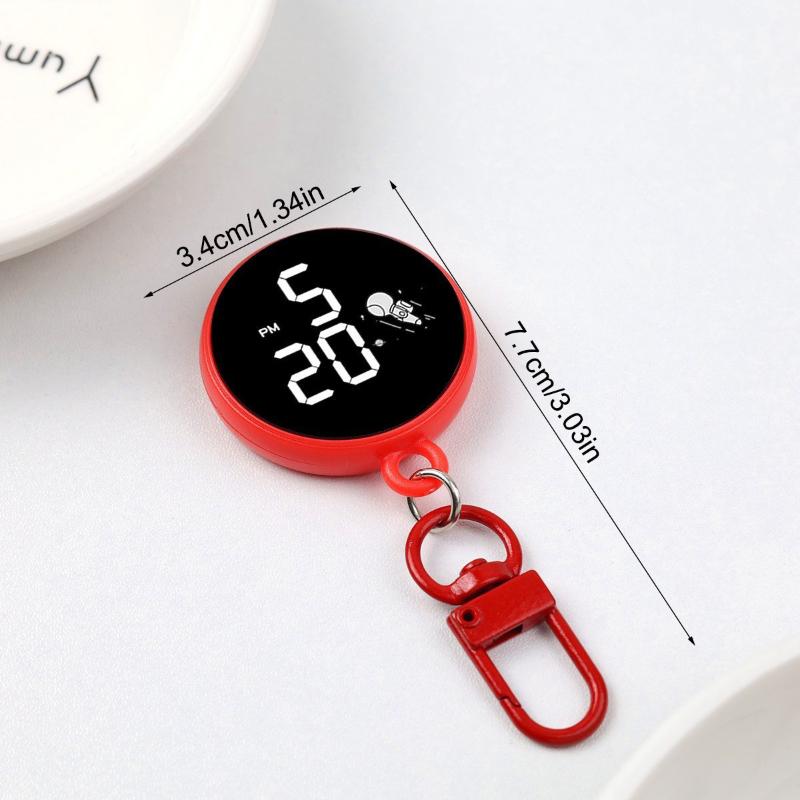 Porte-clés Montre Dessin Animé Étanche Lumineux Affichage Numérique LED Électronique Montre Suspendue Montre de Poche Style Astronaute Horloge