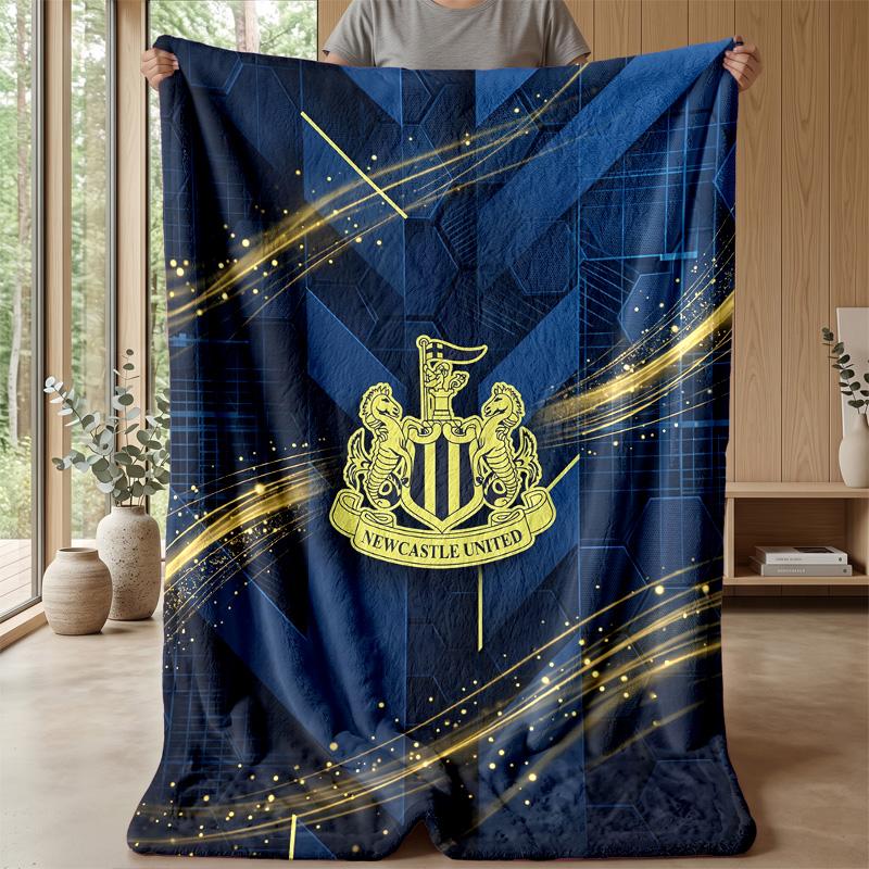Coperta in Flanella con Stampa del Newcastle United Football, Coperta Morbida Calda Leggera per Divano Letto Campeggio