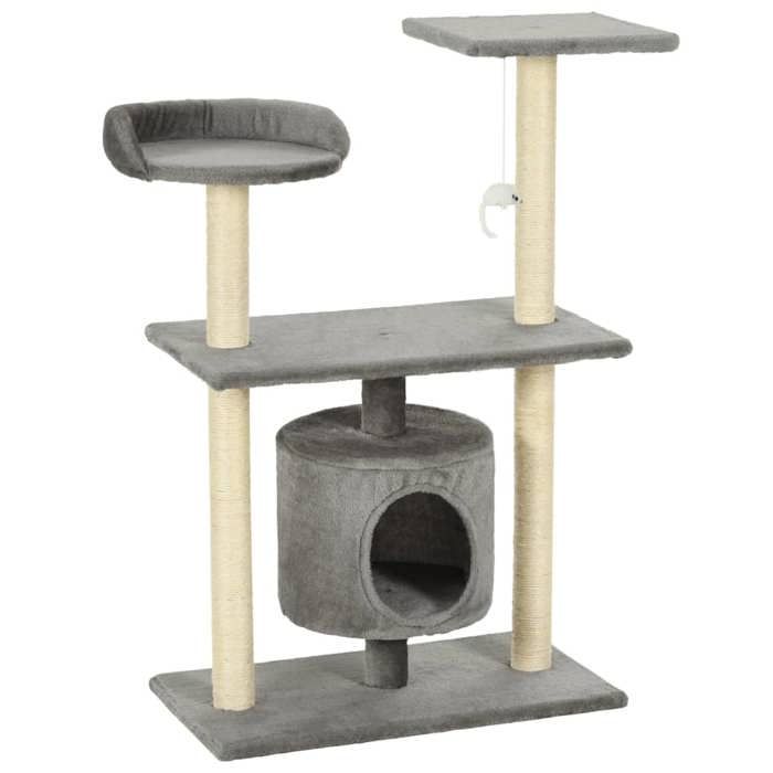 VidaXL Arbre à chat avec griffoirs en sisal 95 cm Gris 170512