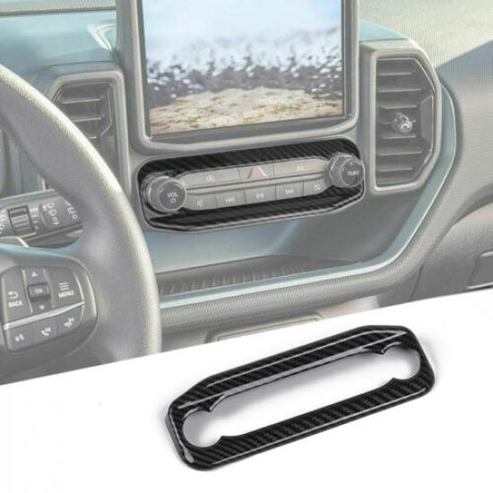 

Carbon Fiber Center Console Button Panel Cover Trim For + Ford Bronco Sport